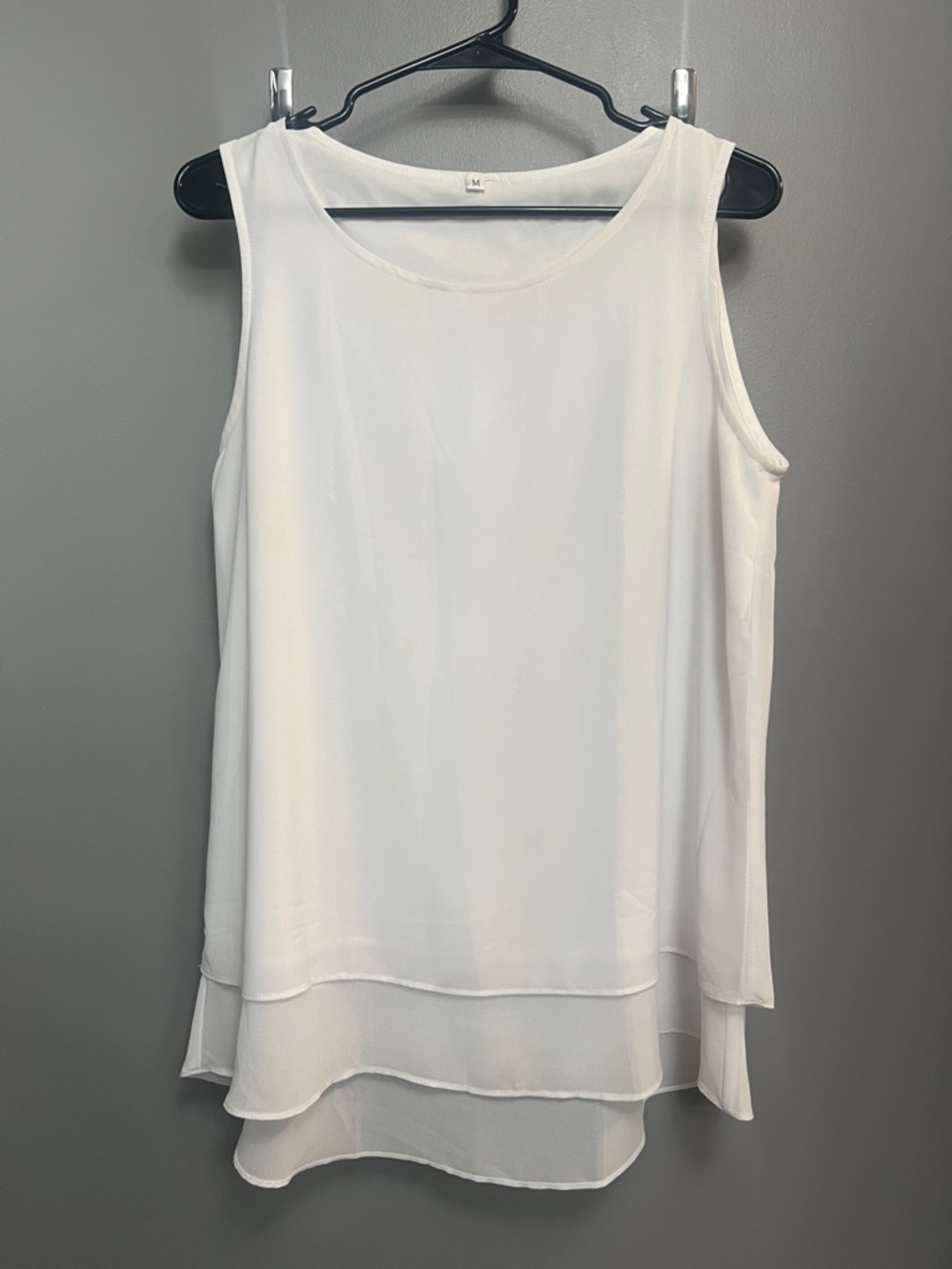 White Layered Sleeveless Blouse - Elegant Women’s Top